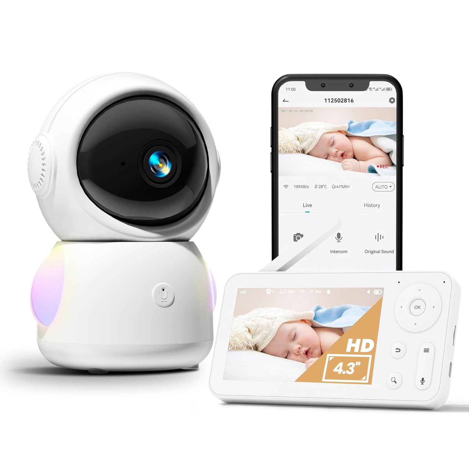 Wireless Baby Monitor - 4.3인치 화면 2MP 1080P 풀 컬러
