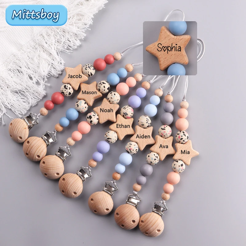 Baby Products Nipples - 맞춤형 나무 아기 젖꼭지 체인, 너도밤나무