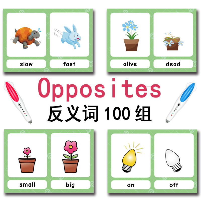 100가지 반대되는 단어 플래시 카드 영어 어휘 카드  - Baby Products China 리뷰 및 가격
