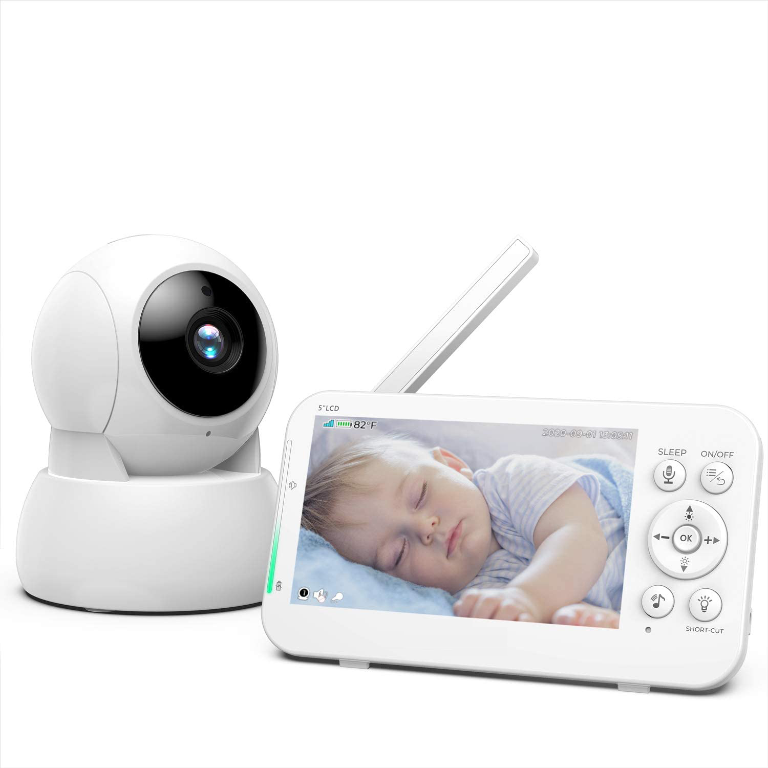 5인치 화면 720P 온도 모니터링 인터콤 베이비 모니 - Wireless Baby Monitor 리뷰 및 가격