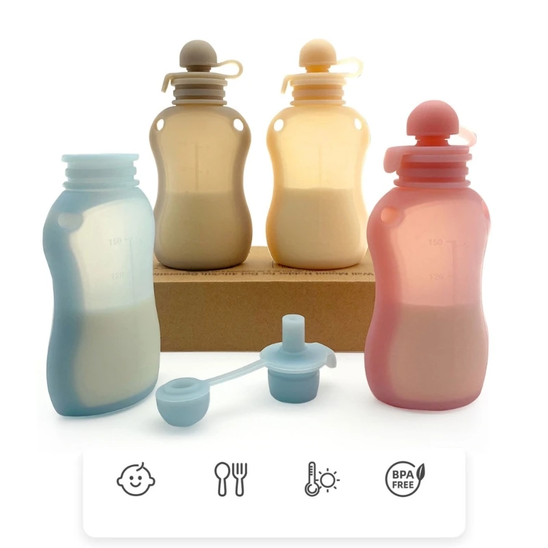 150ml 리필 가능 아기 보관 가방 실리콘 우유 죽  - Baby Products Organiser 리뷰 및 가격