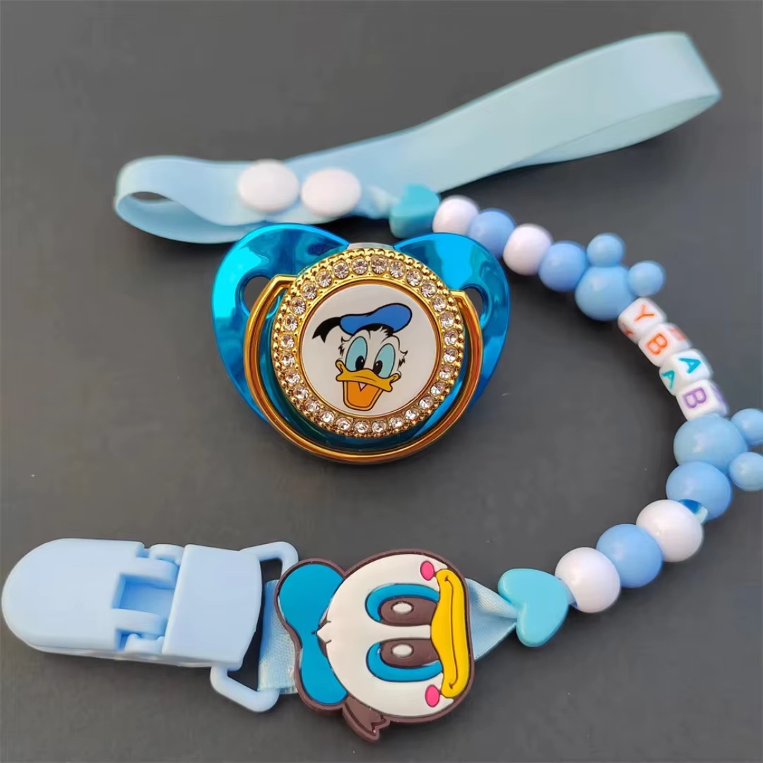 도널드 덕 프린트 판매용 아기 젖꼭지 및 맞춤형 문자  - Baby Products Nipples 리뷰 및 가격