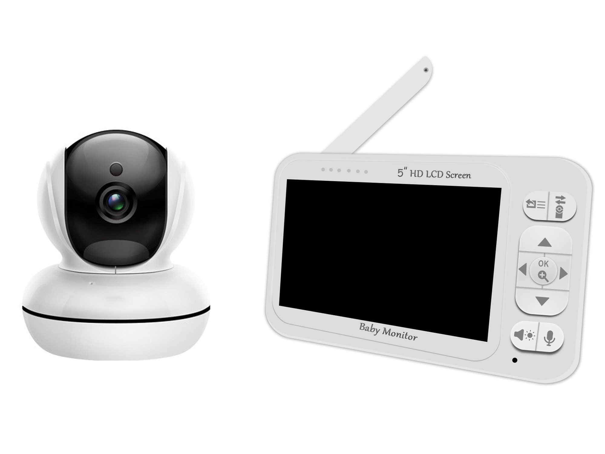 5인치 화면 온도 모니터링 인터콤 베이비 모니터 무선  - Wireless Baby Monitor 리뷰 및 가격